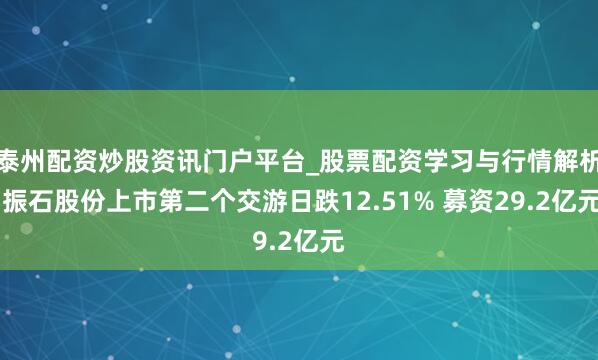 泰州配资炒股资讯门户平台_股票配资学习与行情解析 振石股份上市第二个交游日跌12.51% 募资29.2亿元