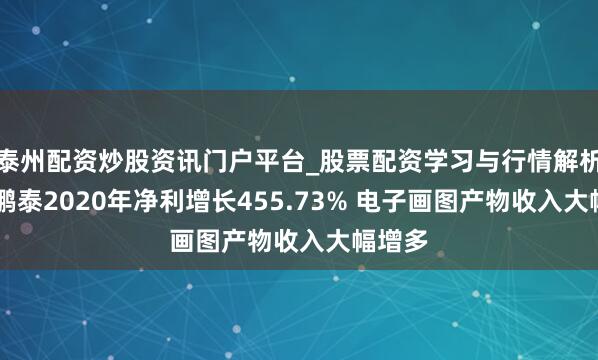 泰州配资炒股资讯门户平台_股票配资学习与行情解析 汉王鹏泰2020年净利增长455.73% 电子画图产物收入大幅增多