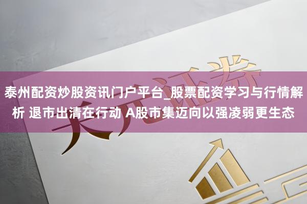泰州配资炒股资讯门户平台_股票配资学习与行情解析 退市出清在行动 A股市集迈向以强凌弱更生态