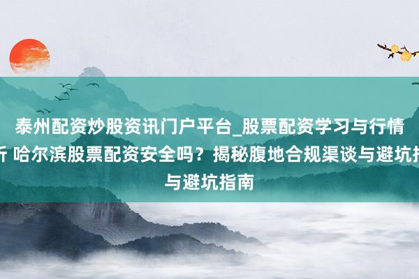 泰州配资炒股资讯门户平台_股票配资学习与行情解析 哈尔滨股票配资安全吗？揭秘腹地合规渠谈与避坑指南