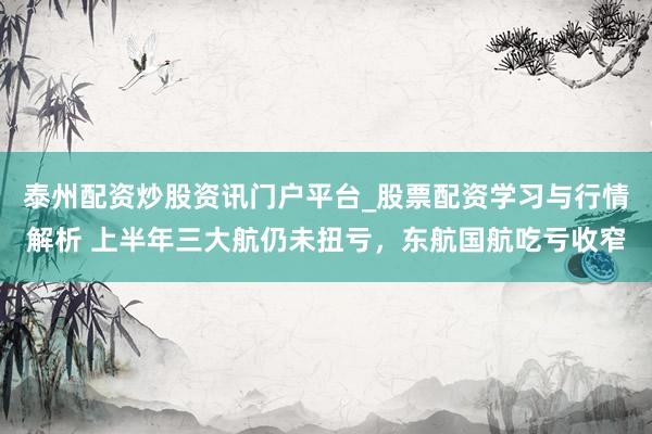 泰州配资炒股资讯门户平台_股票配资学习与行情解析 上半年三大航仍未扭亏，东航国航吃亏收窄