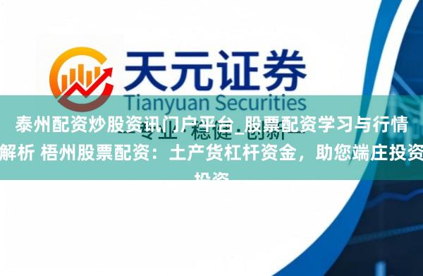 泰州配资炒股资讯门户平台_股票配资学习与行情解析 梧州股票配资:土产货杠杆资金,助您端庄投资