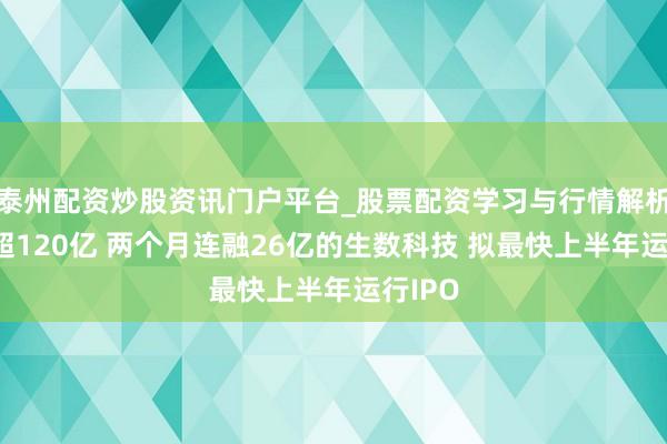 泰州配资炒股资讯门户平台_股票配资学习与行情解析 估值超120亿 两个月连融26亿的生数科技 拟最快上半年运行IPO