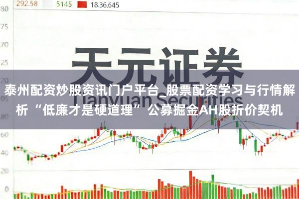 泰州配资炒股资讯门户平台_股票配资学习与行情解析 “低廉才是硬道理” 公募掘金AH股折价契机
